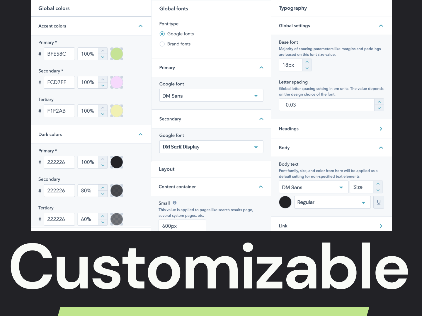 Totally customizable