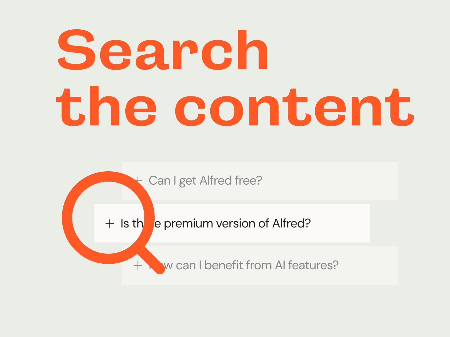 Instant search through both questions and answers